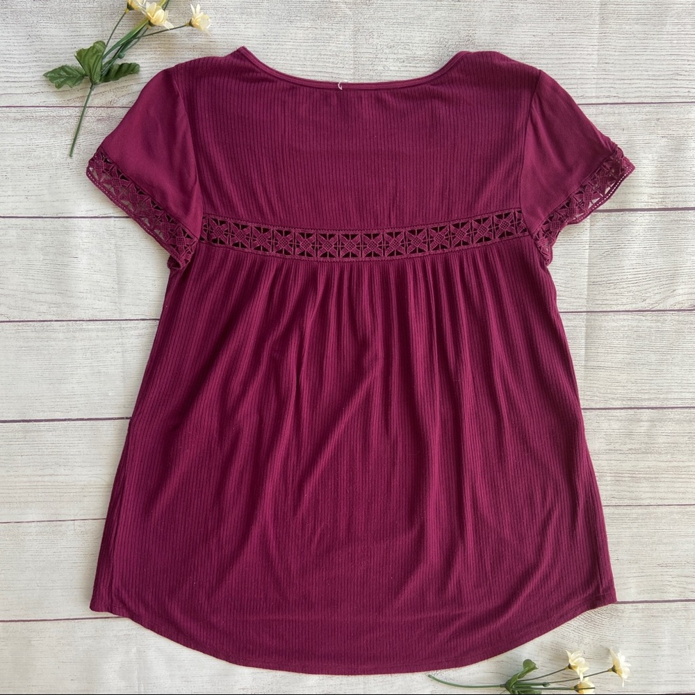 Knit Ribbed Short Sleeve Top - Picture 6 of 11